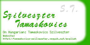 szilveszter tamaskovics business card